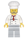 LEGO twn120 Chef - White Torso with 8 Buttons, Light Bluish Gray Legs, Gray Beard